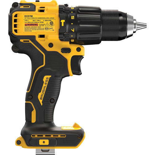 Brushless Cordless Hammer Drill (Tool Only), 1/2" Chuck, 20 V Planification Entrepots Molloy