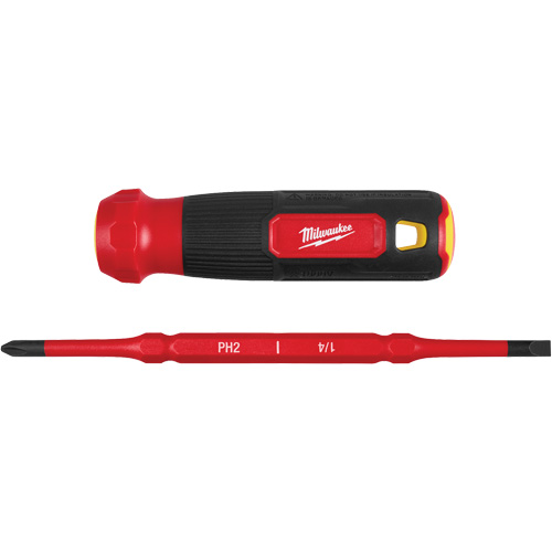 Tournevis &agrave; embouts interchangeables &agrave; tige articul&eacute;e isol&eacute; 1000 V, 2-en-1, 8-4/5" lo, Prise Coussin&eacute;e Planification Entrepots Molloy