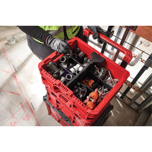 Bac &agrave; profil bas PACKOUT, 15" x 18-5/8" x 6-5/8", Noir/Rouge Planification Entrepots Molloy