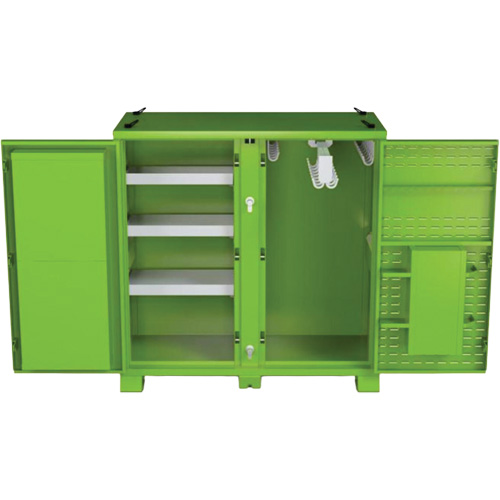 Armoire ventil&eacute;e pour le rangement d'&eacute;PI sur place, Acier, Vert lime haute visibilit&eacute; Planification Entrepots Molloy