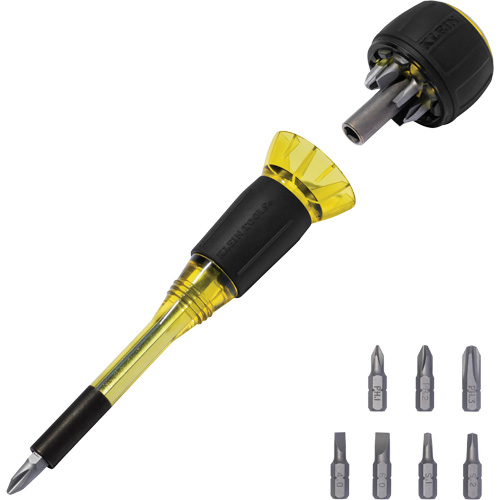 Tournevis 8-en-1 Tru-Grip avec raccourci, 6-57/100" lo, Prise Plastique Planification Entrepots Molloy
