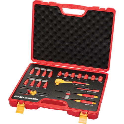 Jeu d'outils isol&eacute;s VDE &agrave; prise 3/8", 1000 V, 20 M Planification Entrepots Molloy