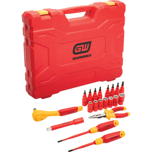 Jeu d'outils isol&eacute;s VDE &agrave; prise 3/8", 1000 V, 20 M Planification Entrepots Molloy