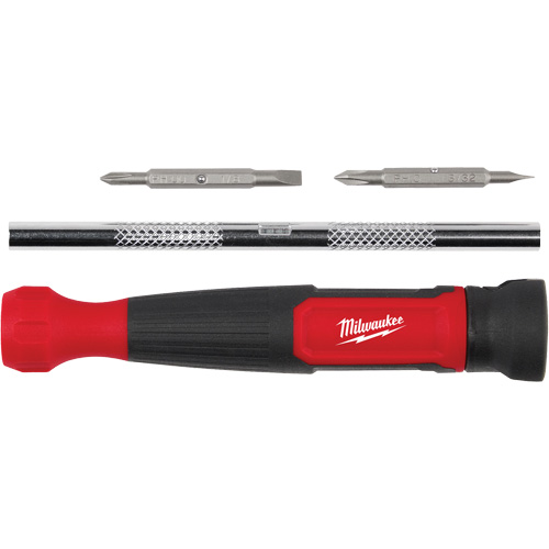 Tournevis de pr&eacute;cision 4-en-1 &agrave; embouts multiples avec porte-embout de 1/4", 5-3/4" lo, Prise Coussin&eacute;e Planification Entrepots Molloy
