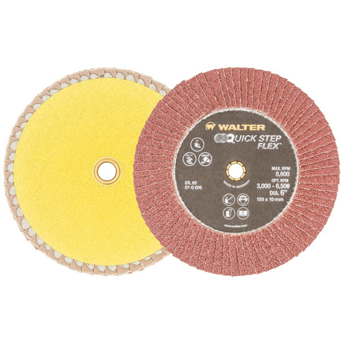 Disque &agrave; lamelles QUICK-STEP FLEX, 6" x Type 29, Grain 60, Oxyde d'aluminium Planification Entrepots Molloy