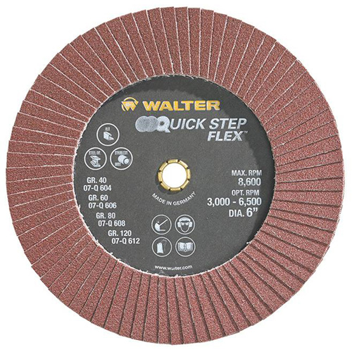 QUICK-STEP FLEX Flap Disc, 6" x Type 29, 80 Grit, Aluminum Oxide Planification Entrepots Molloy