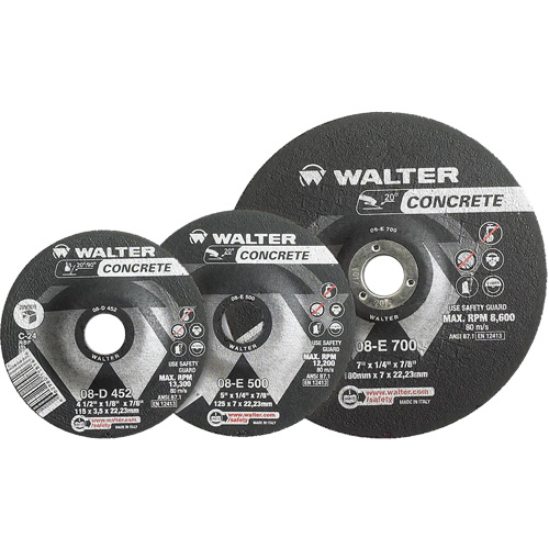Depressed Centre Grinding Wheels - Concrete Type 27, 4-1/2" x 1/4", 7/8" Arbor, Type 27 Planification Entrepots Molloy