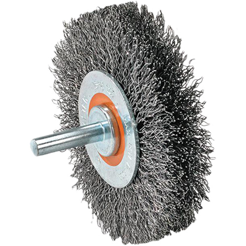 Brosse mont&eacute;e &agrave; fil, 1-3/8" dia., Fils 0,008", Arbre 1-1/4" Planification Entrepots Molloy