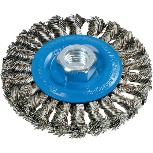 Brosse rotative &agrave; fils nou&eacute;s large, Arbre 5/8"-11, Acier Planification Entrepots Molloy