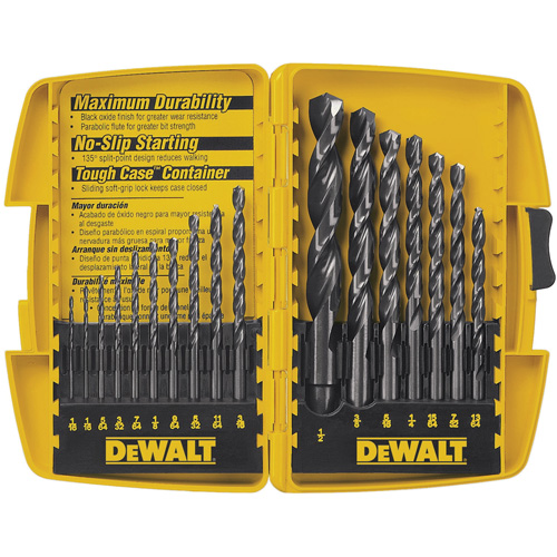 Jobber Drill Bit Set, 17 Pieces, High Speed Steel Planification Entrepots Molloy