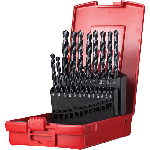 Jobber Length Drill Bit Set, 21 Pieces, High Speed Steel Planification Entrepots Molloy