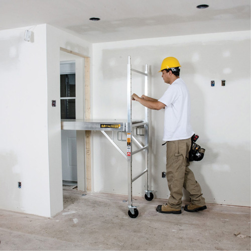 Mobile Work Scaffolding - Maxi Square Scaffolding, Aluminum Frame, 74" D x 75" H Planification Entrepots Molloy