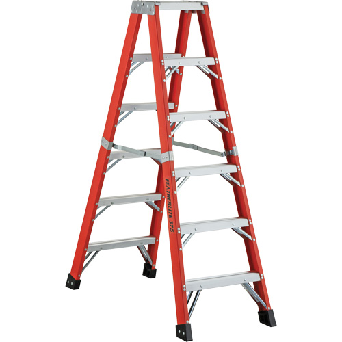 6600 AA Series Industrial Extra Heavy-Duty 2-Way Stepladders, Fibreglass, 375 lbs. Capacity, 4' Planification Entrepots Molloy