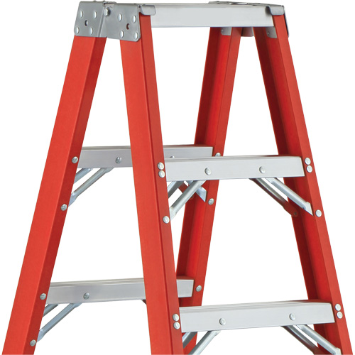6600 AA Series Industrial Extra Heavy-Duty 2-Way Stepladders, Fibreglass, 375 lbs. Capacity, 4' Planification Entrepots Molloy