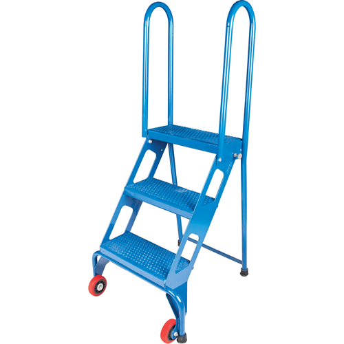 Portable Folding Ladder, 3 Steps, Perforated, 30" High Planification Entrepots Molloy