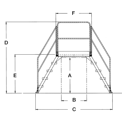 Crossover Ladder, 91 " Overall Span, 40" H x 48" D, 24" Step Width Planification Entrepots Molloy