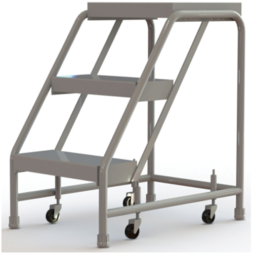 &eacute;chelles roulantes, 3 marches, Largeur de la marche 16", Hauteur de la plateforme 30", Aluminium Planification Entrepots Molloy