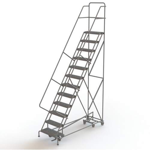 &eacute;chelles roulantes multidirectionnelles, 12 marches, Largeur de la marche 24", Hauteur de la plateforme 120", Acier Planification Entrepots Molloy