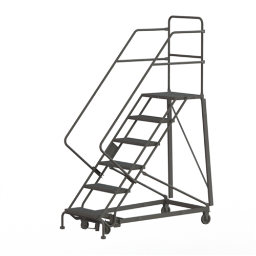 Heavy Duty Safety Slope Ladder, 6 Steps, Serrated, 50° Incline, 60" High Planification Entrepots Molloy