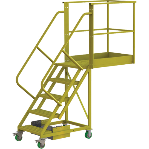 Cantilever Rolling Ladder, Unsupported, 5 Steps, 40" Platform Depth, 50" Platform Height Planification Entrepots Molloy
