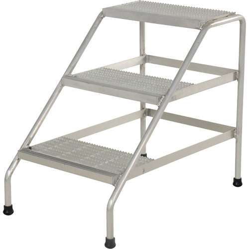 Escabeau en aluminium, 3 marche(s), 22-13/16" la x 34-9/16" lo x 30" h, Capacit&eacute; 500 lb Planification Entrepots Molloy