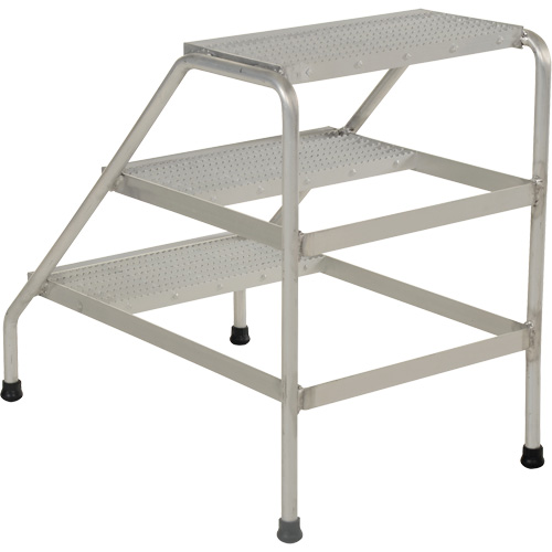 Escabeau en aluminium, 3 marche(s), 22-13/16" la x 34-9/16" lo x 30" h, Capacit&eacute; 500 lb Planification Entrepots Molloy