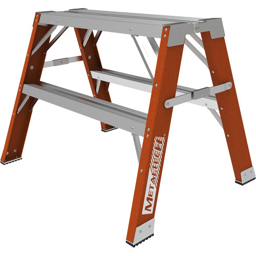 Escabeau chevalet &eacute;tabli Buildman, 2' ha x 33,5" la x 25,75" pr, Capacit&eacute; de 300 lb, Fibre de verre Planification Entrepots Molloy