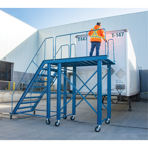 &eacute;chelle &agrave; neige, Acier, 10 Marches, 99" ha, 85-1/2" p, 48" Marche, Stri&eacute; Planification Entrepots Molloy