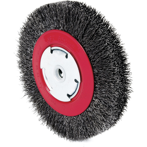 101F-3M Crimped Wire Wheel, 6" Dia., 0.014" Fill, 1/2"/2"/5/8" Arbor Planification Entrepots Molloy