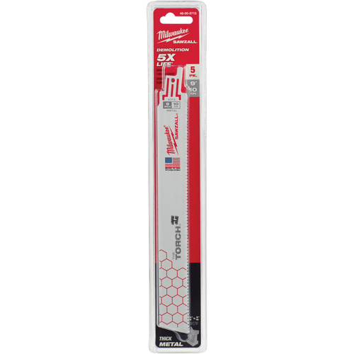 Lame The Torch Sawzall, Bim&eacute;tal, 10 Dents par pouce, 9" lo x 1" la Planification Entrepots Molloy