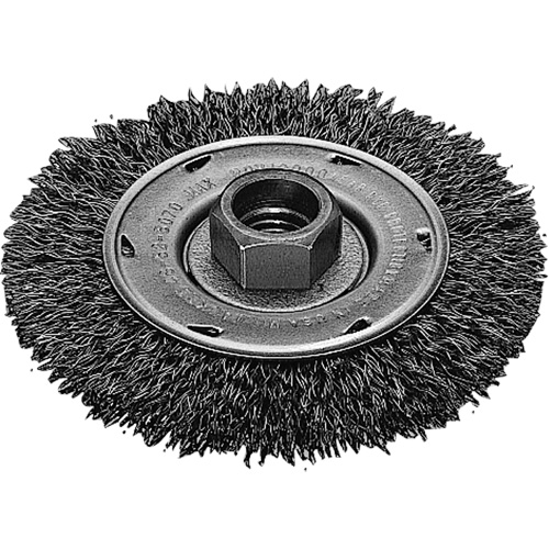Disque m&eacute;tallique &agrave; fils torsad&eacute;s, Dia. 4", Fils 0,02", Arbre 5/8"-11, Acier inoxydable Planification Entrepots Molloy