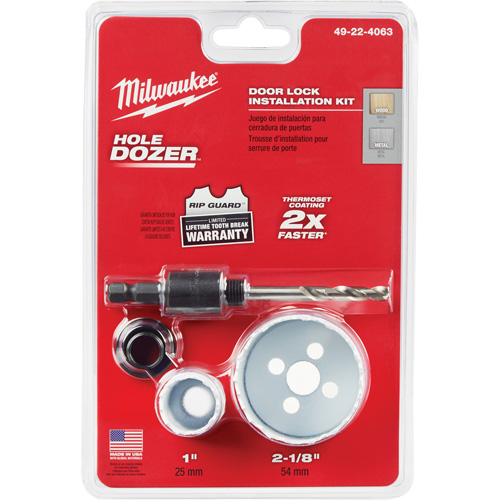 Hole Dozer Door Lock Hole Saw Kit, 4 Pieces Planification Entrepots Molloy