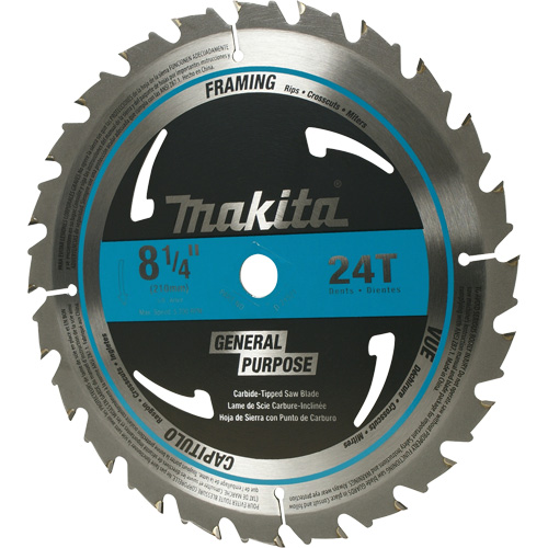 Carbide-Tipped Circular Framing Saw Blade, 8-1/4", 24 Teeth, Wood Use Planification Entrepots Molloy