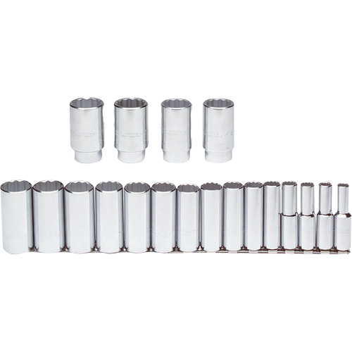 Jeu de douilles, 19 Mcx, Prise de 1/2", Profond Planification Entrepots Molloy