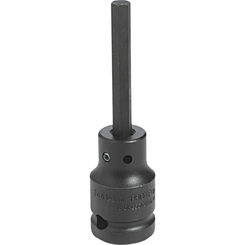 Impact Bit Socket, Hex, 12 mm x 3-1/4" L, 1/2" Drive Planification Entrepots Molloy