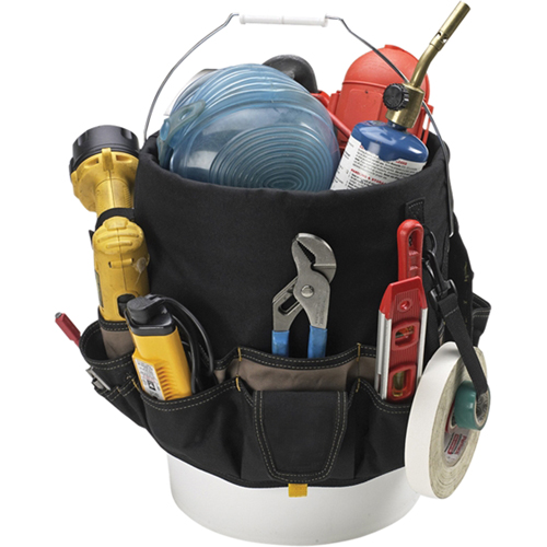 Sacs Bucket Buddy &agrave; 48 pochettes, 6" lo x 11" la x 12" h, Polyester, Noir Planification Entrepots Molloy