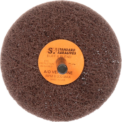 Standard Abrasives Buff & Blend Wheel, 3" Dia. x 1" W, 1/4" Arbor, Aluminum Oxide Planification Entrepots Molloy