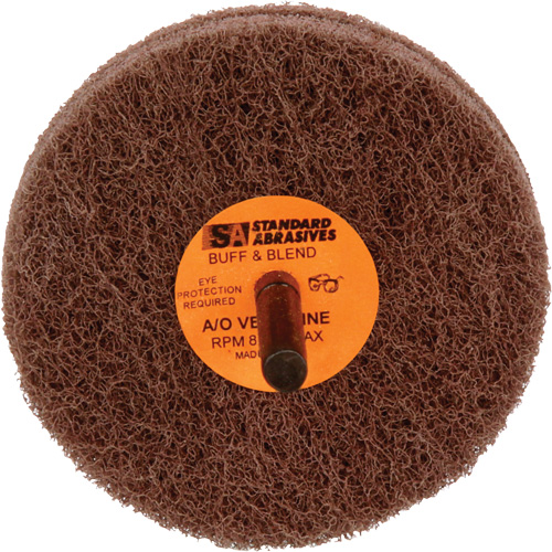 Standard Abrasives 2-Ply Buff & Blend Wheel, 3" Dia. x 2" W, 1/4" Arbor, Aluminum Oxide Planification Entrepots Molloy