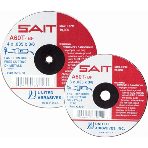 Meule &agrave; tronçonner, 7" x 0,045", Arbre de 7/8", Type 27, Oxyde d'aluminium/C&eacute;ramique, 8500 Tr/min Planification Entrepots Molloy