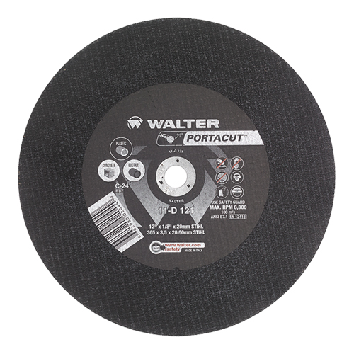 Portacut High Speed Cut-Off Wheel, 12" x 1/8", 3/4" Arbor, Type 1, Silicon Carbide, 6300 RPM Planification Entrepots Molloy