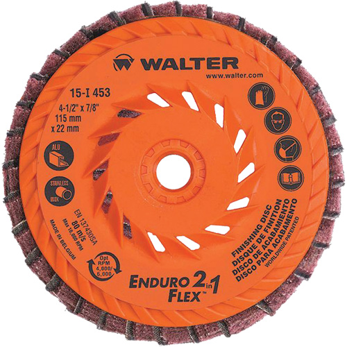 Enduro-Flex 2-in-1 Flap Disc, 4-1/2" x 5/8"-11, 80 Grit, Ceramic Planification Entrepots Molloy