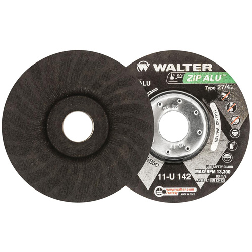 Meule &agrave; tronçonner Zip Alu, 4-1/2" x 3/64", Arbre de 7/8", Type 27, Oxyde d'aluminium, 13 300 Tr/min Planification Entrepots Molloy