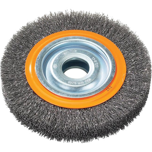 Brosses rotatives &agrave; fils torsad&eacute;s d'&eacute;tabli, 6" dia., Fils 0,0118", Arbre 1/2" - 1/4" Planification Entrepots Molloy