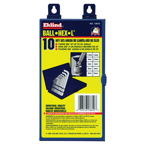 Balldrive Hex Key, Hex End, 5/64" x 3.2" L, L Shape Planification Entrepots Molloy