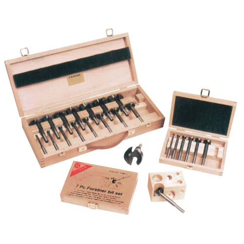 Super Forstner Bit Kits in a Wooden Box, 7 Pieces, Steel Planification Entrepots Molloy