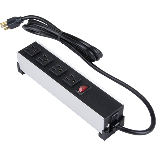 Barre d'alimentation en aluminium bross&eacute; pour l'int&eacute;rieur, 4 Prise(s), 6' Planification Entrepots Molloy