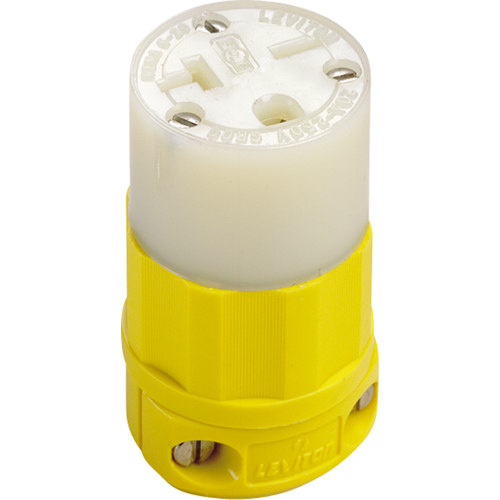 2-Pole 3-Wire Grounding Straight Blade Connector, 5-20P, Nylon Planification Entrepots Molloy