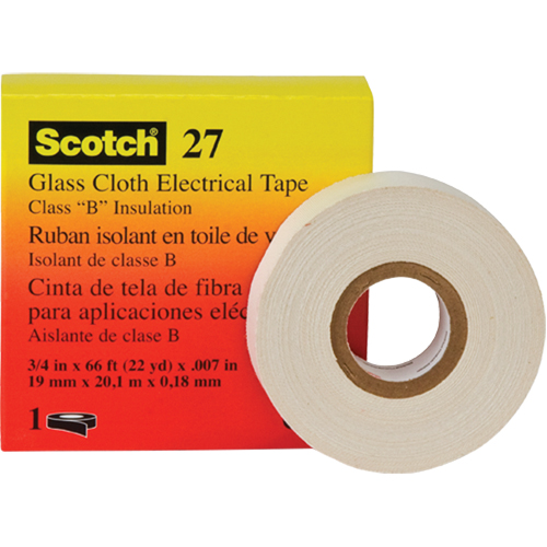 Rubans isolants en toile de verre 27 Scotch, 19 mm (3/4") la x 20 m (66') lo Planification Entrepots Molloy