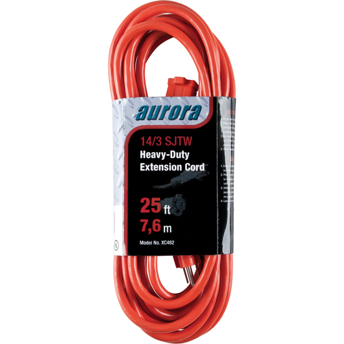 Cordon rallonge en vinyle, Ext&eacute;rieur, SJTW, AWG 14/3, 15 A, 25' Planification Entrepots Molloy