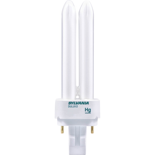Lampe fluorescente compacte &agrave; tube double Dulux D pr&eacute;chauff&eacute;e, D (T4), 26 W, 4100 K, Base G24Q-3, 10 000 h Planification Entrepots Molloy